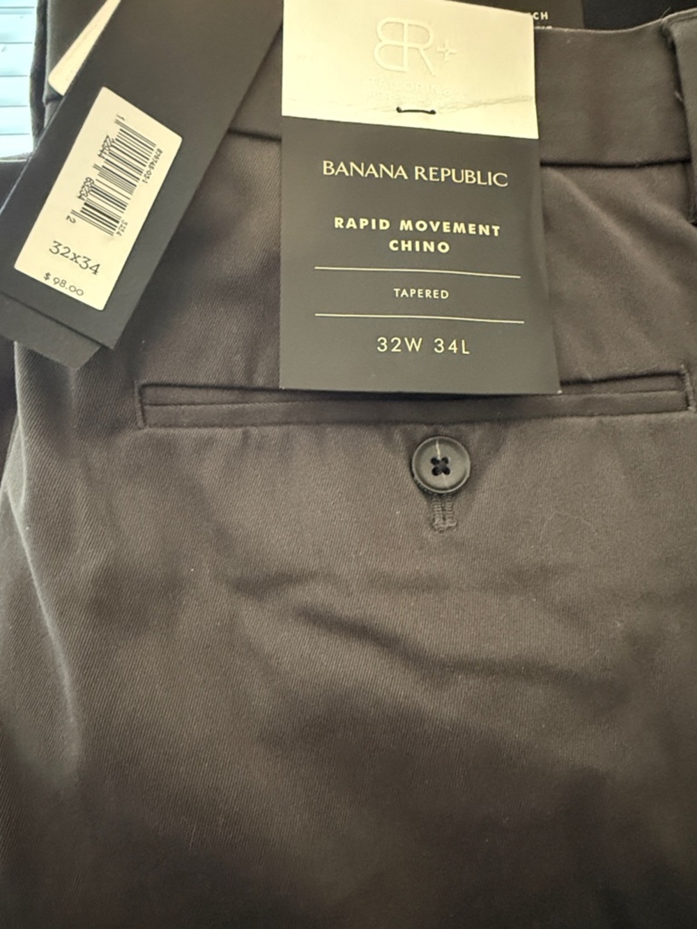 Banana Republic Rapid Movement Tapered Chino - Gray